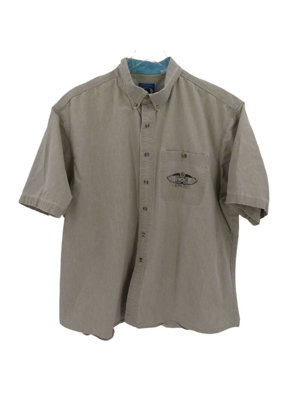 Bear Back Men XXL HOG National Rallies Short Sleeve Collar Button Shirt Top VTG